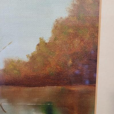 Signed and Framed Cattail Painting (D-CE)