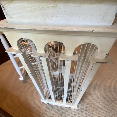Large Bird Cage with Faux Birds
