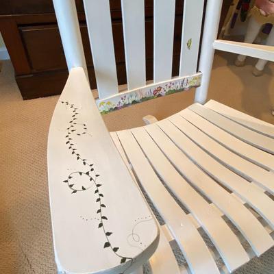 Folk Art White Rocking Chair