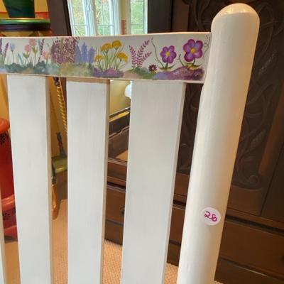 Folk Art White Rocking Chair