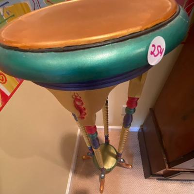 Tall Painted Wooden Pedestal Table