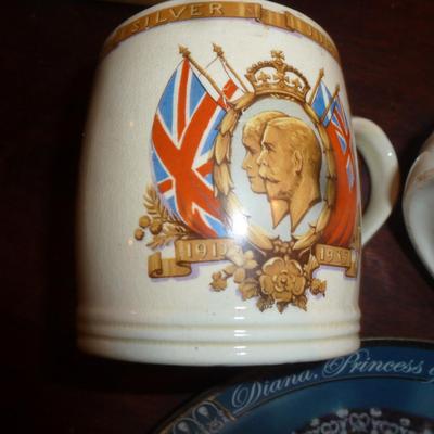 British Royal Family Commemorative Cups and Plates- Five Pieces