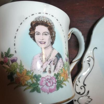British Royal Family Commemorative Cups and Plates- Five Pieces