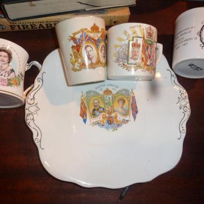 British Royal Family Commemorative Cups and Plates- Five Pieces