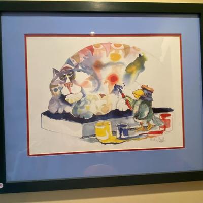Framed "Picattsoo Parrot" Watercolor Painting, Signed "Nedo Beck"