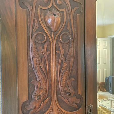 Antique Ornately Carved Armoire
