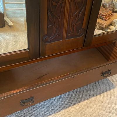 Antique Ornately Carved Armoire