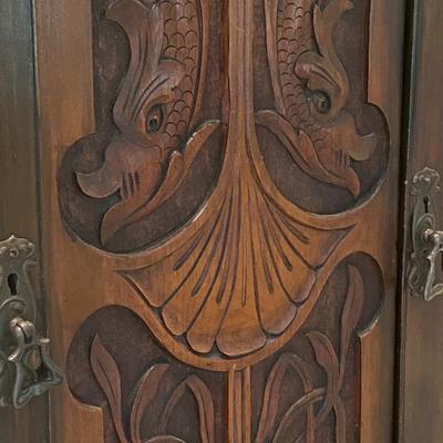 Antique Ornately Carved Armoire