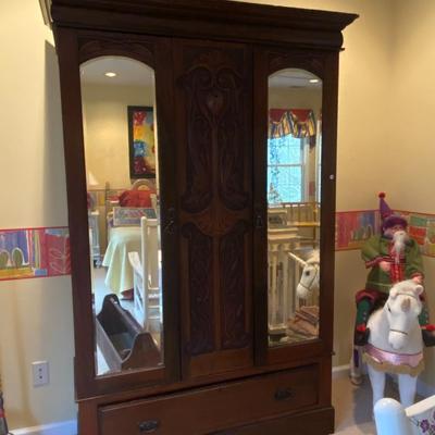 Antique Ornately Carved Armoire