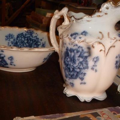 Pitcher and Basin- Floral Design- Circa 1900