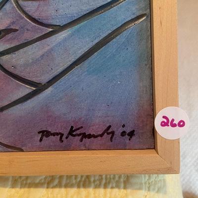 Framed "Storm Cloud Jump" Folk Art Carving, Signed and Dated