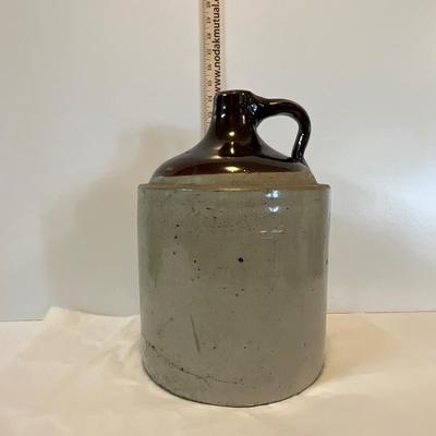 Vintage 2/tone moonshine whiskey stoneware crock jug 2gal