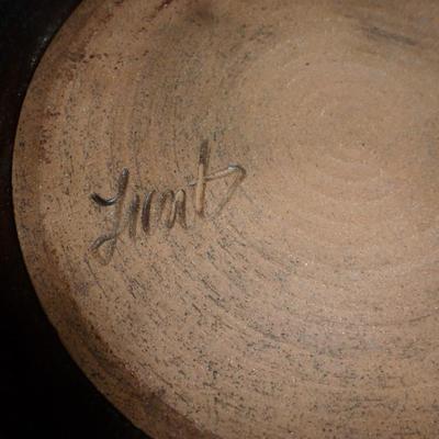 Pottery Bowl with Under Plate- Signed Lunt