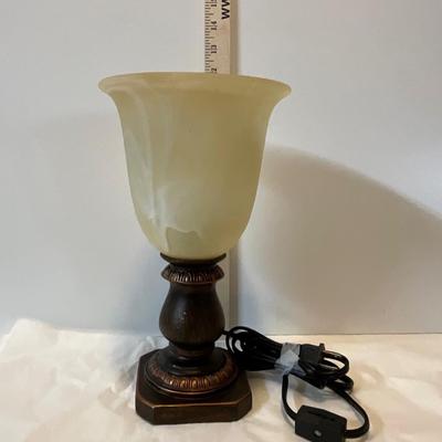 Fluted Frosted Smokey Glass Shade Table Lamp