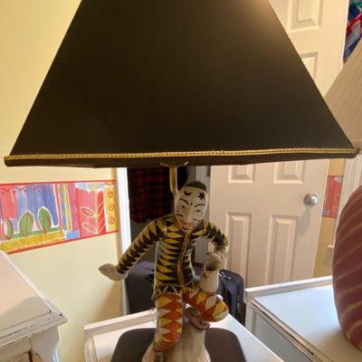 Vintage Art Deco Harlequin Lamp