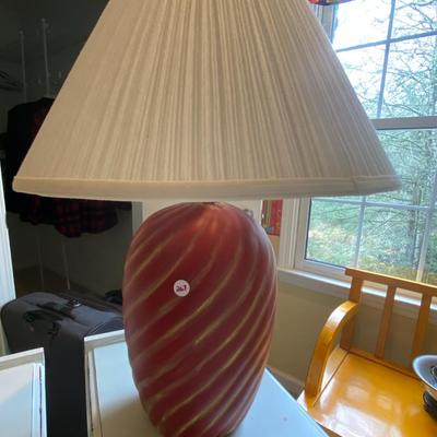 Red Lamp with Swirls