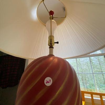 Red Lamp with Swirls