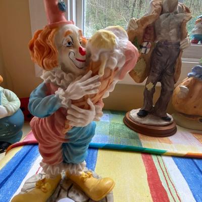 Lot of Ten Clown Figurines