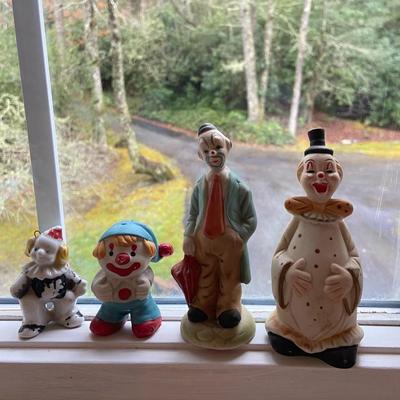 Lot of Ten Clown Figurines