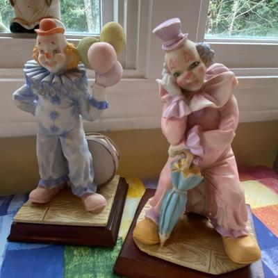 Lot of Ten Clown Figurines