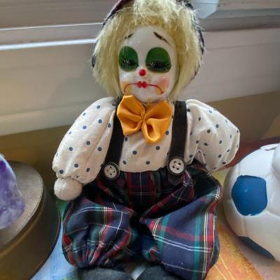 Lot of Six Assorted Clowns Figurines and Dolls