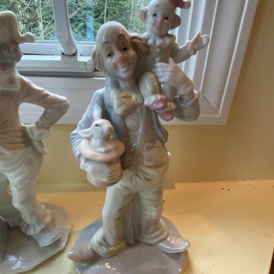 Lot of Seven Clowns Figurines