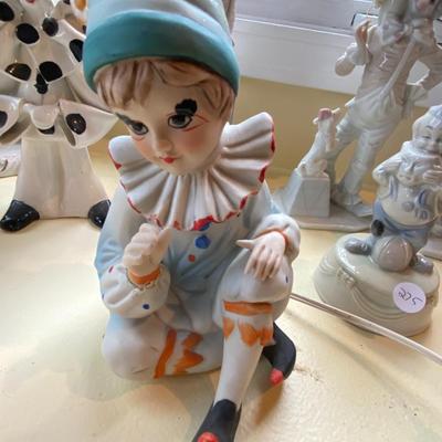 Lot of Seven Clowns Figurines