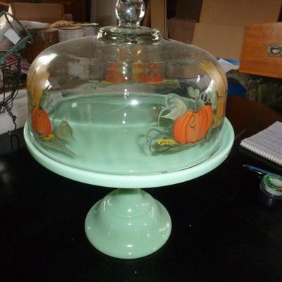 Glass Cake Pedestal with Lid
