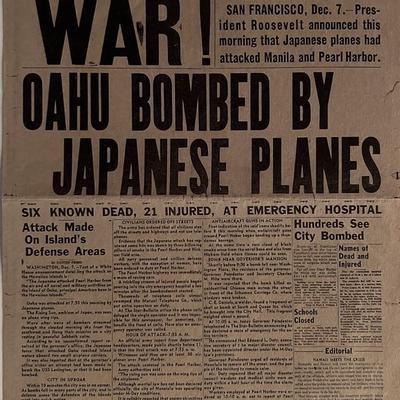 World War 2 Newspaper article. 6x8 inches