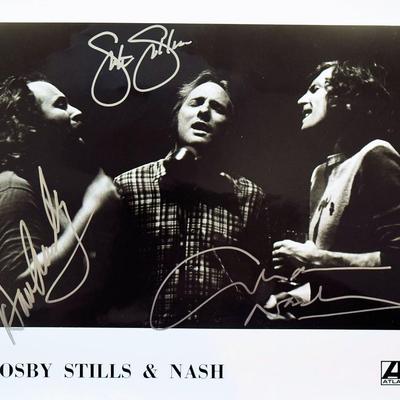 Crosby, Stills, & Nash signed promo photo 