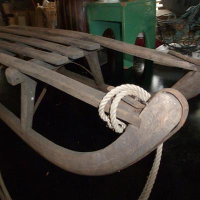 Vintage Wooden Snow Sled