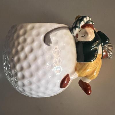 Golfer and golf ball coffee mug