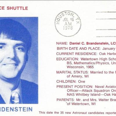 Daniel Brandenstein signed 1978 Space Shuttle commemorative First Day Cover