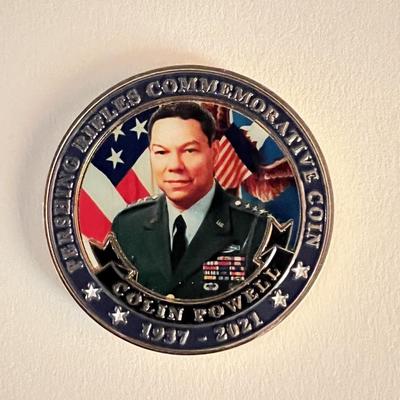 Colin Powell commemorative coin. 2 inches