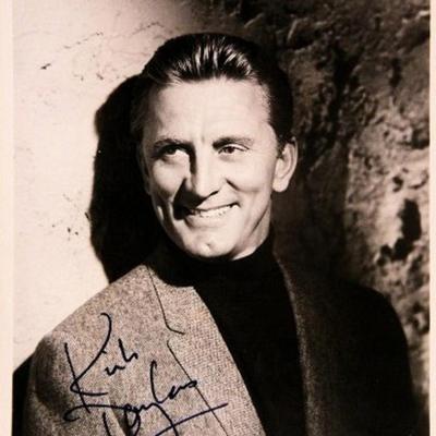 Kirk Douglas signed portrait photo 