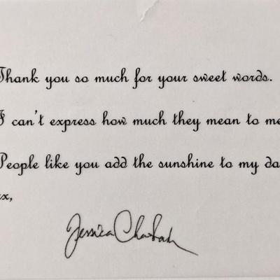 Jessica Claytah signed note