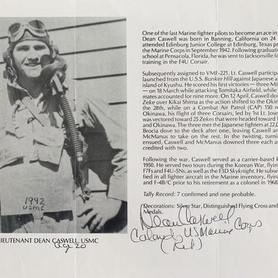 2nd Lieutenant Dean Caswell Signed Bio Page