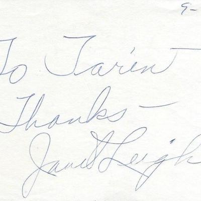Janet Leigh original signature