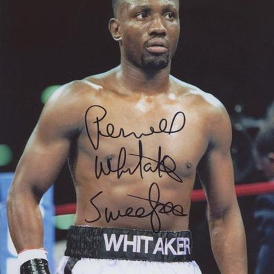 Pernell Whitaker signed 4 weight world champion photo
