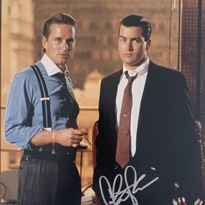 Charlie Sheen Wall Street signed photo