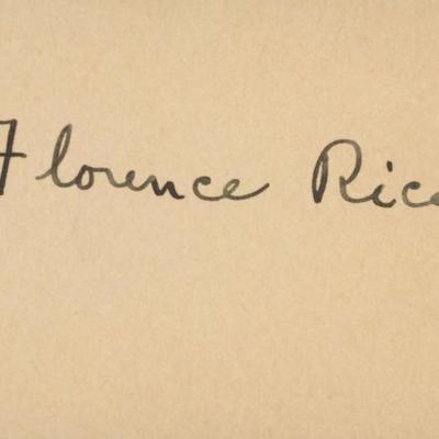 Florence Rice original signature