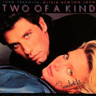 Olivia Newton John and John Travolta signed Two Of A Kind soundtrack album