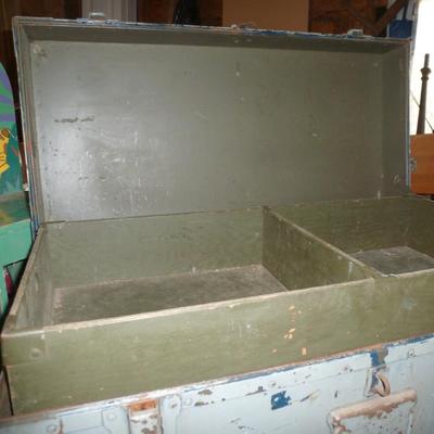 WWII Era Navy Foot Locker with Tray