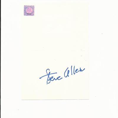 Steve Allen signed hand drawn greeting card