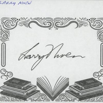 Larry Niven signed bookplate