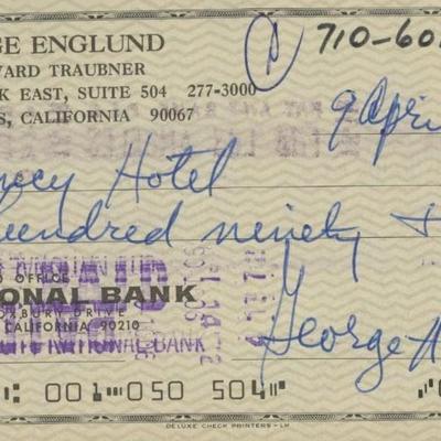 George Englund signed check