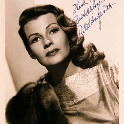 Rita Hayworth signed portrait photo 