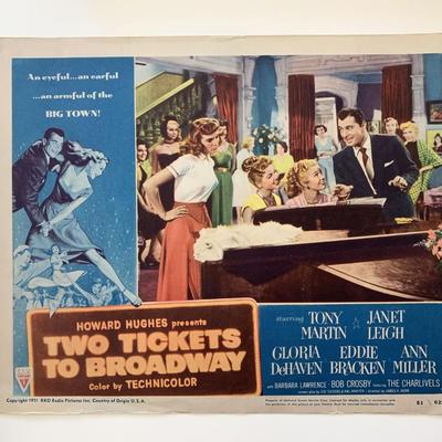 Two Tickets to Broadway original 1951 vintage lobby card