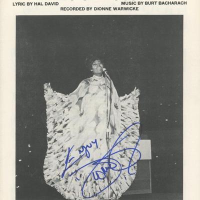 Dionne Warwick signed sheet music. GFA Authenticated