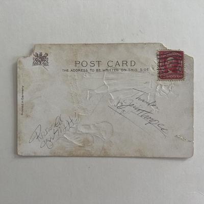 Jim Thorpe signed post card